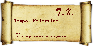 Tompai Krisztina névjegykártya